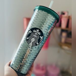 Starbucks 2017 Green Sequin Tumbler RARE